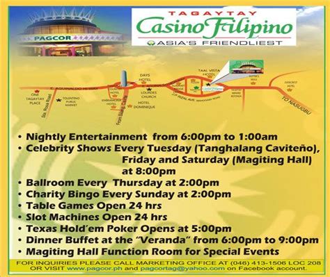 casino filipino tagaytay|casino filipino tagaytay holiday schedule.